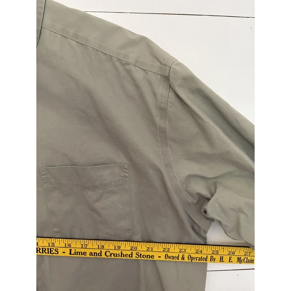L.L.Bean Shirt Mens XL Sage Green Short Sleeve Button Down‎ Wrinkle Resistant